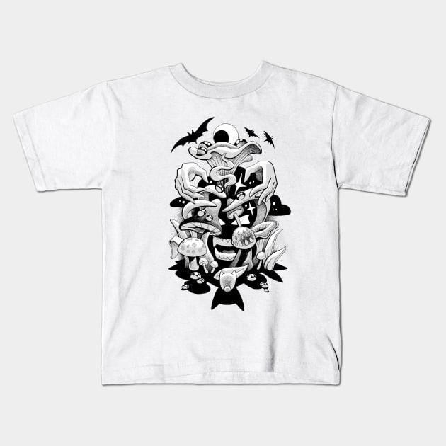 Shrooms Kids T-Shirt by emilpytlik